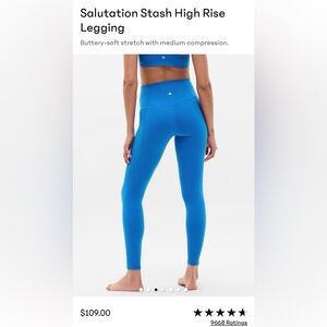 Athleta Salutation Stash 7/8 Tight Ultramarine XL EUC